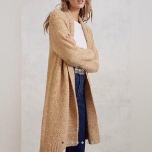 Anthropologie Lilla Longline Open Front Chunky Cardigan Sweater